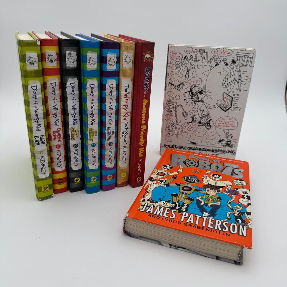 Set of 9 Diary of a Wimpy Kid (7) House of Robots, Middle School The Worst Years